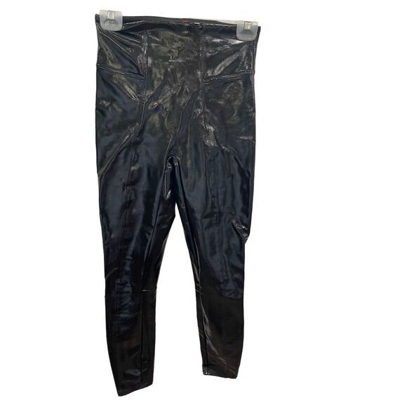 SPANX Women's Faux Patent Leather Leggings Shiny Black‎ Size S - Picture 1 of 4